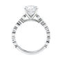 Natural vintage style solitaire engagement ring white gold side view.