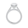 Oval Solitaire Hidden Halo Diamond Band Engagement Ring