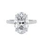 Oval Solitaire Hidden Halo Diamond Band Engagement Ring