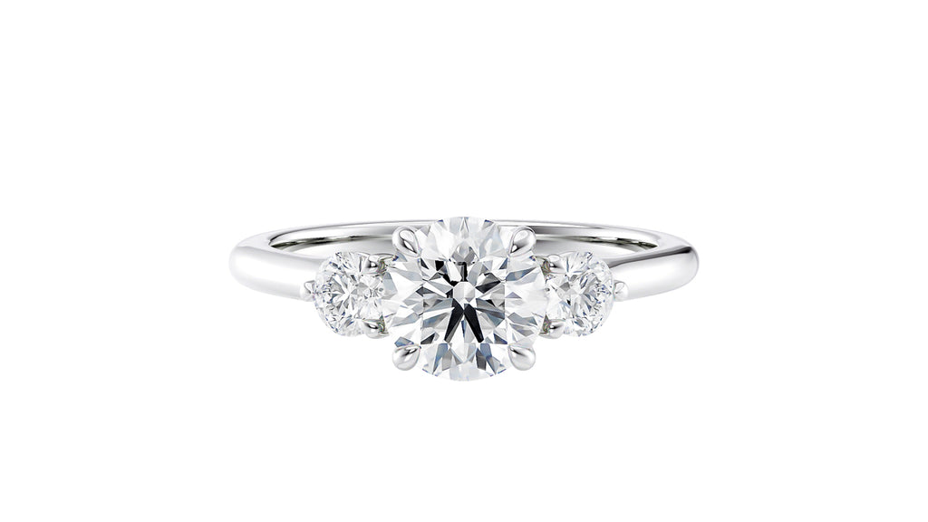 Round Classic 3 Stone Diamond Engagement Ring