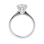 White gold 6 claw solitaire diamond engagement ring side view.