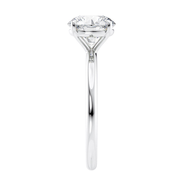 Lab Grown Round Solitaire on Slim Band – McGuire Diamonds