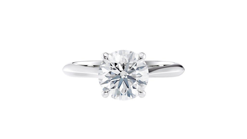 Round Solitaire with Diamond Bridge Engagement Ring