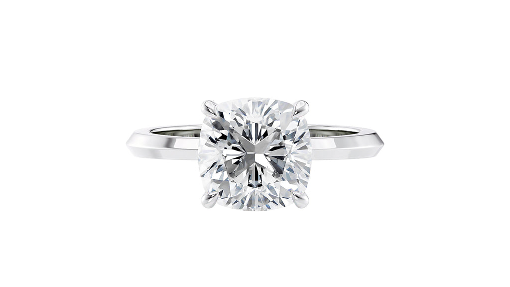 Cushion Cut Solitaire Diamond Engagement Ring