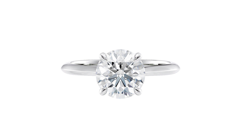 Round Solitaire Hidden Halo Lab Grown Diamond Engagement Ring