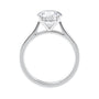 2 carat lab grown diamond engagement ring white gold side view.