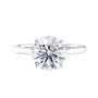 2 carat lab grown diamond engagement ring white gold front view.