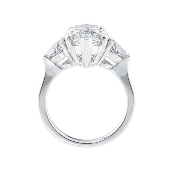 5ct Marquise & Heart 3 Stone Lab Grown Diamond Engagement Ring ...