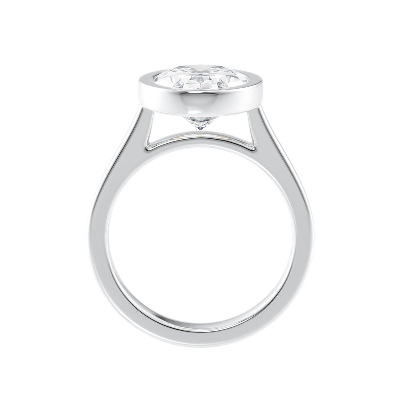 Oval Bezel Set Lab Grown Diamond Engagement Ring