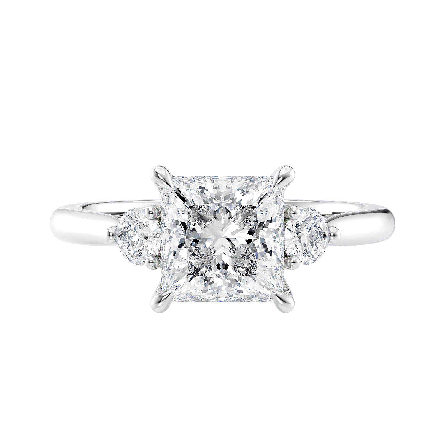 Emerald Cut Square Diamond Ring (925 Sterling Silver) – www.zewar.co