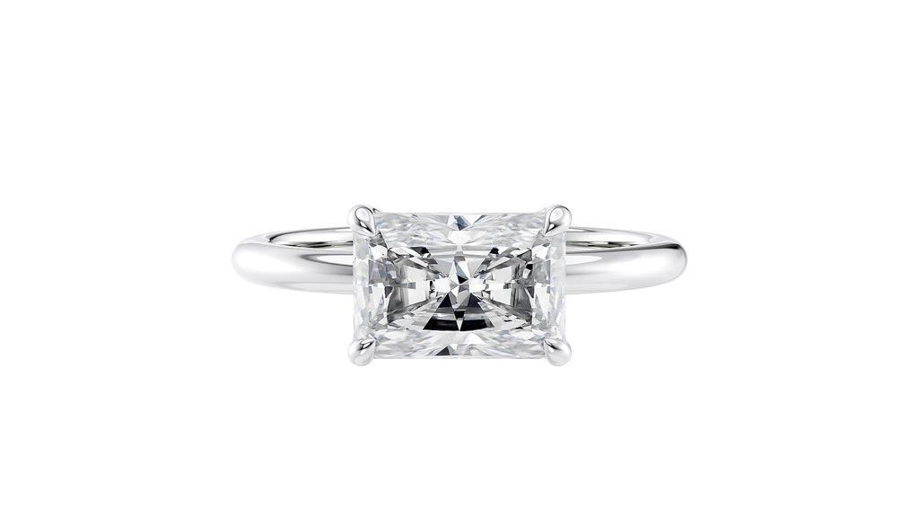 Radiant Cut Solitaire East-West Lab Grown Diamond Engagement Ring