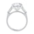 Natural diamond engagement ring side view. Baguette diamond shoulder stones.