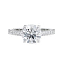 1.50ct laboratory grown diamond solitaire engagement ring with diamond set band white gold front view.