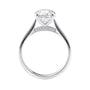 Natural round solitaire with hidden diamond bridge white gold side view