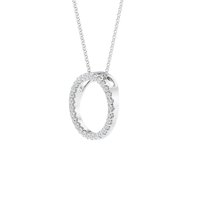 Open Circle Diamond Necklace