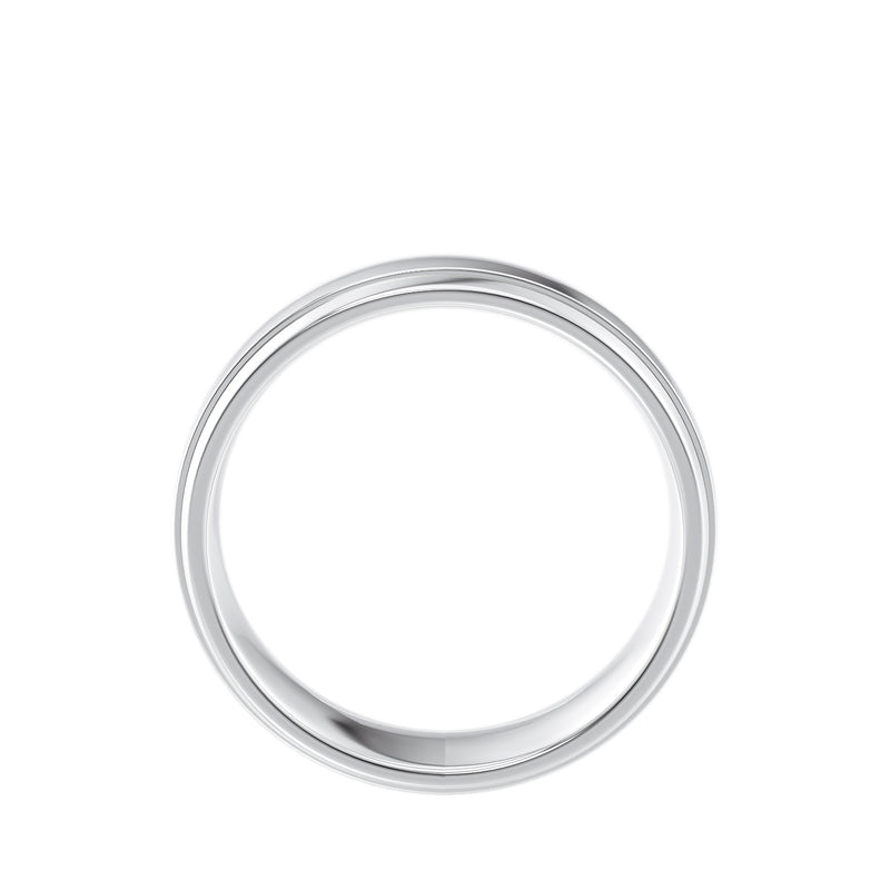 Ridged platinum wedding band