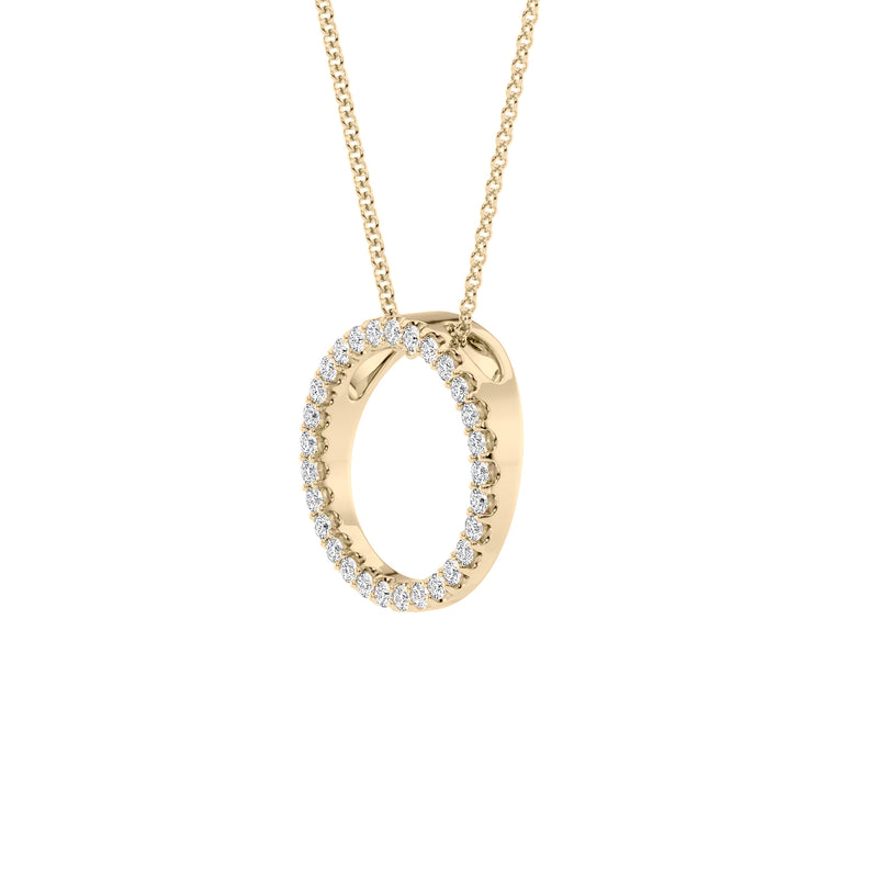 Round halo lab diamond pendant