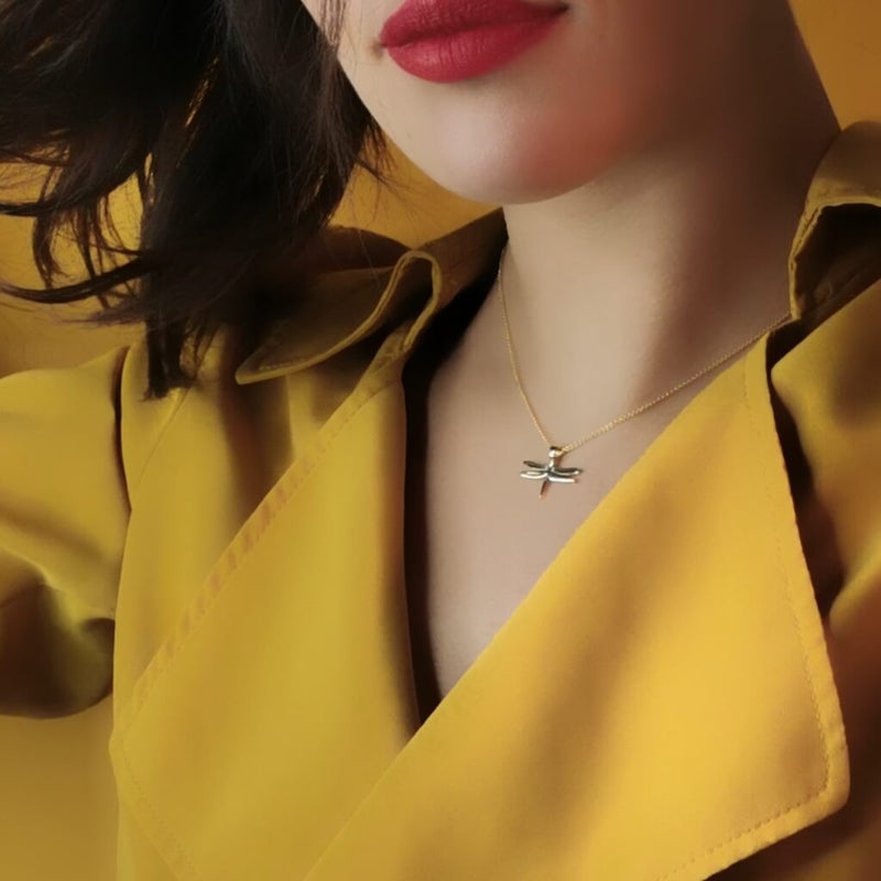 Gold Dragonfly Necklace by Eric McGuire