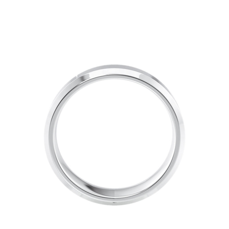 White gold ring with bevelled edge